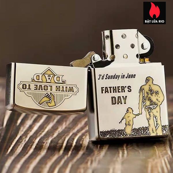 Bật Lửa Zippo 250/205 Khắc Father’S Day – Ngày Của Cha 02 – Zippo 250/205.Fatherday02