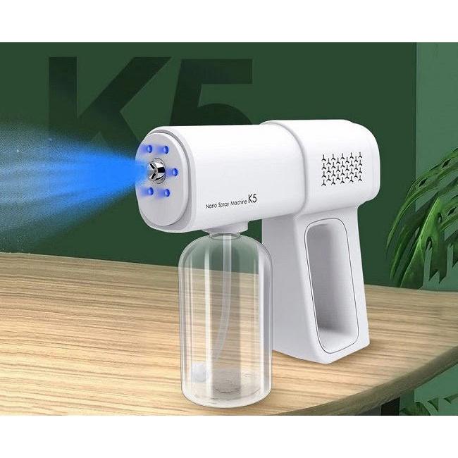 Súng Khử Khuẩn Cầm Tay Phun Xịt Khử Sát Trùng Nano K5 Hàng Chuẩn In Laser 8 Mắt UV