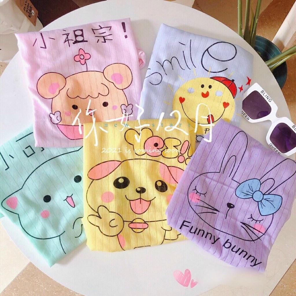 Combo 5 bộ coton giấy màu cộc cho bé gái size 4-15kg