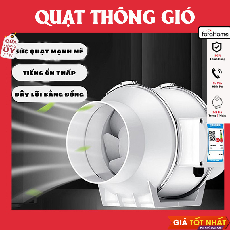 Quạt Hút Thông Gió Phi 100-150-200-250 - Quạt Hút Gió Đồng Trục Cấp Khí Tươi Cho Công Trình Nhà Độ Ồn Thấp