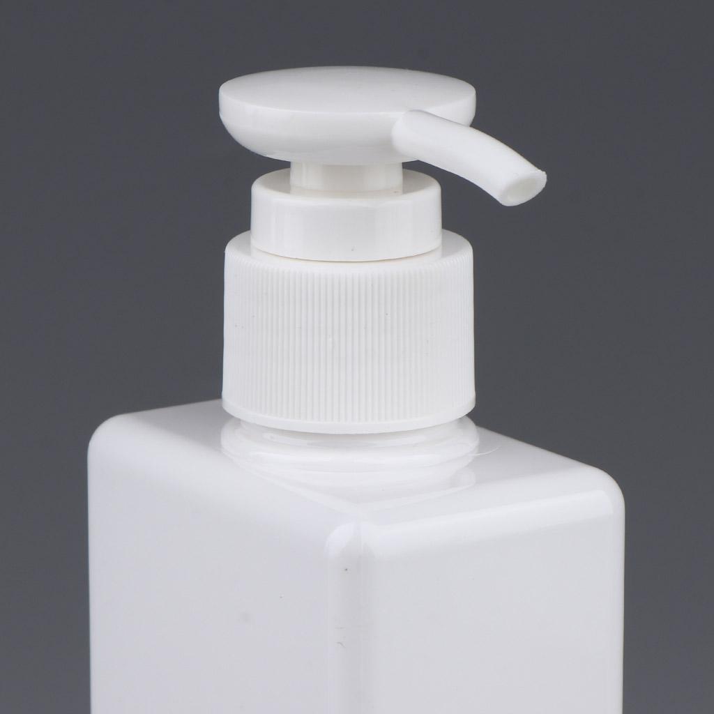 4Pcs Square Plastic Pump Bottle Shampoo Lotion Makeup Container Refillable