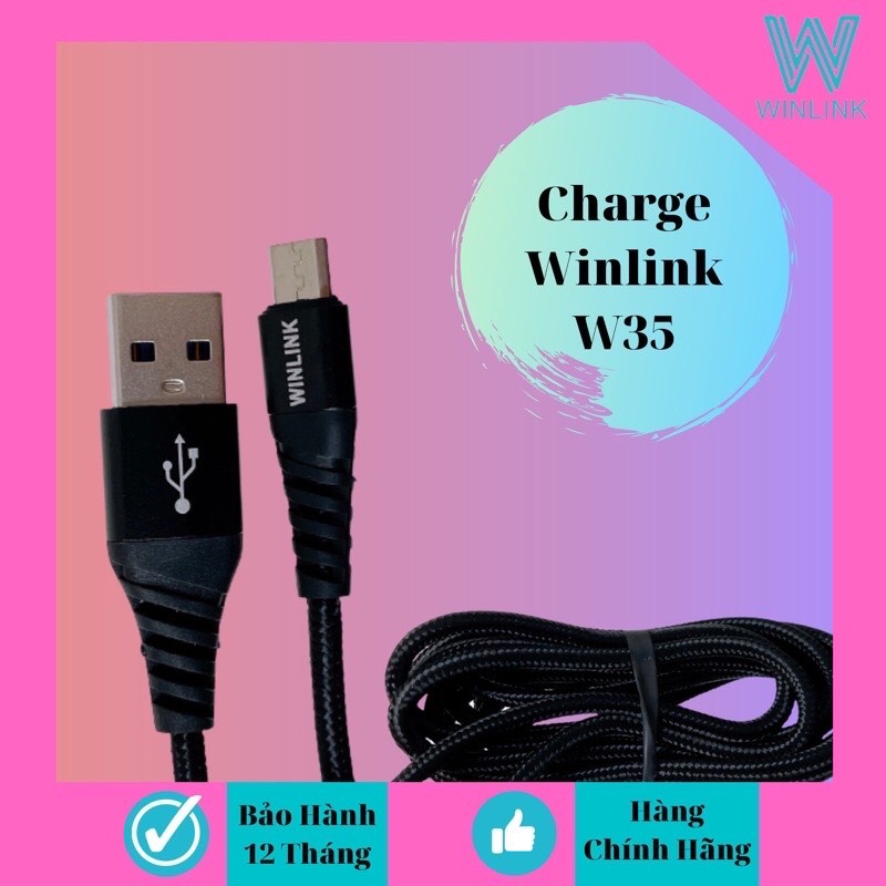 Dây cáp sạc nhanh Micro winlink -W35M ( Dùng cho mọi loại máy chân Micro) - Hàng chính hãng