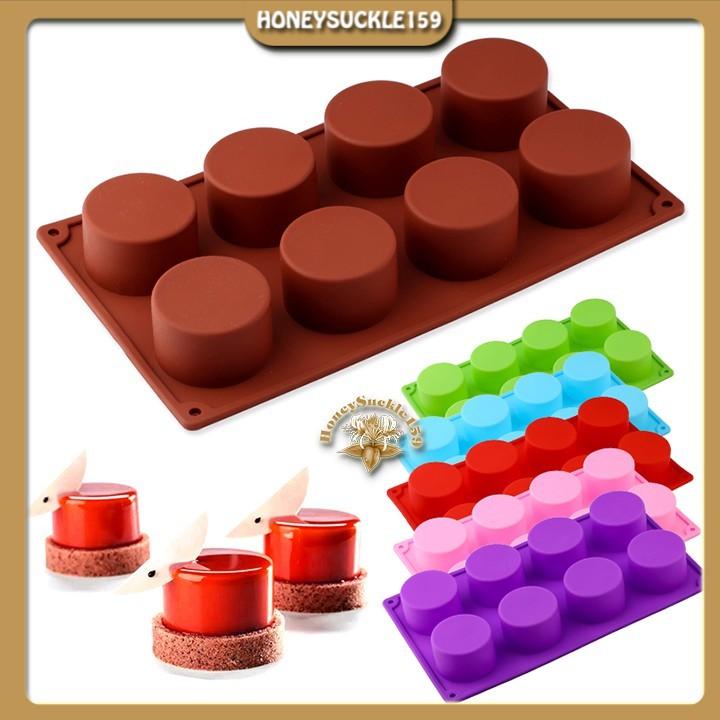 Khuôn Silicon Đổ Socola/Thạch/Đá/Kẹochipchip/Pudding Hình 8 Ô Tròn