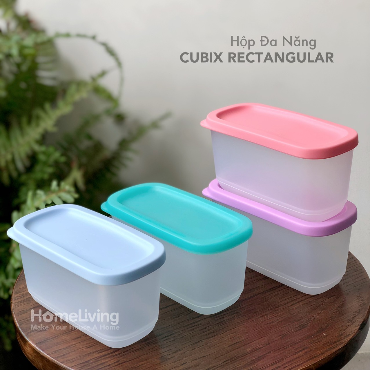 Bộ Trữ Khô & Mát Tupperware Mini Cubix Rectangular 250ml Set 4