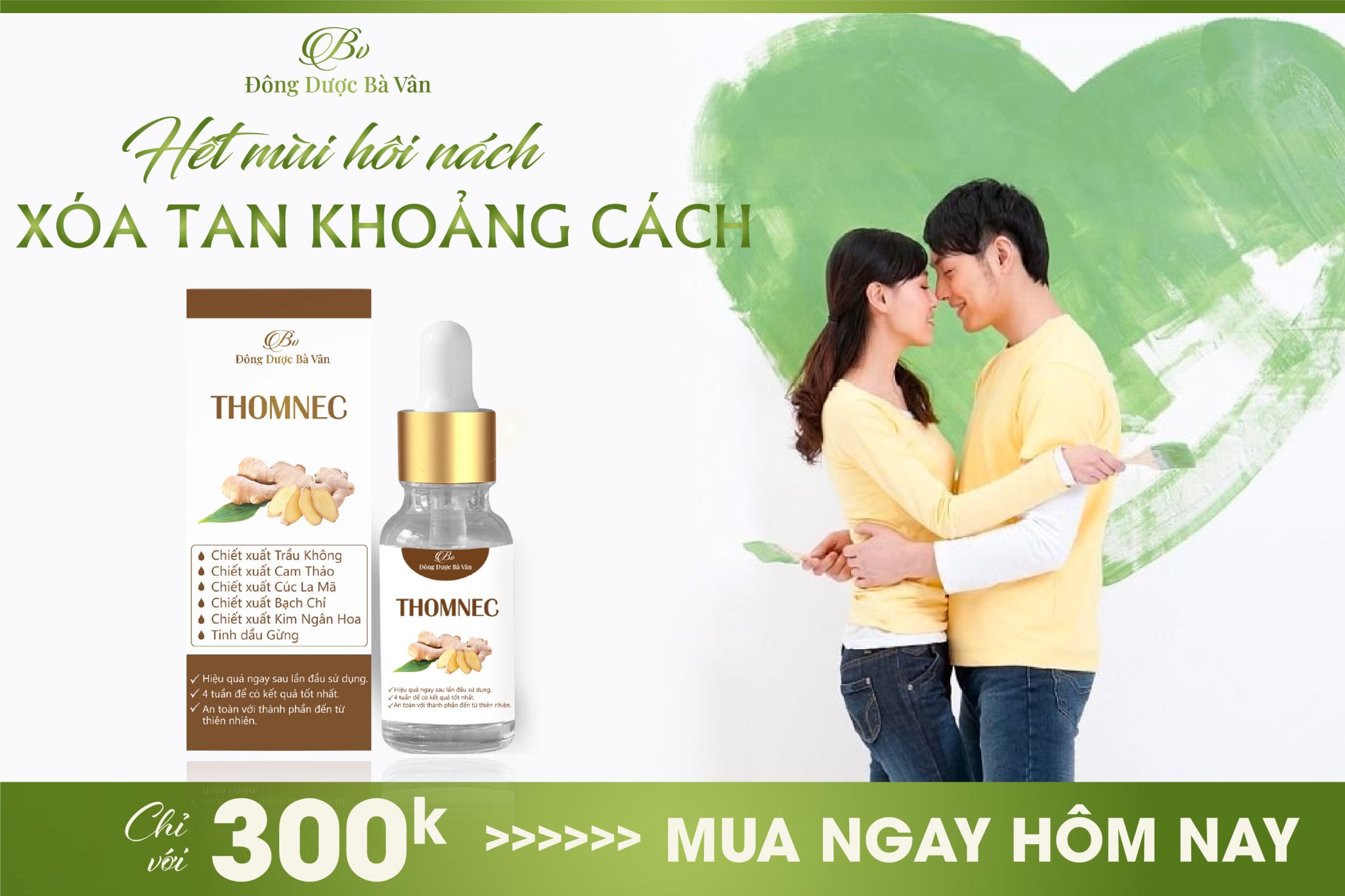 THOMNEC - Khử Mùi Hôi Nách, Hôi Chân , Mồ Hôi Tay - Sản phẩm của đông dược Bà Vân