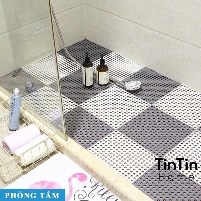 Thảm nhựa lỗ kháng khuẩn, chống trơn, trượt 30*30cmm TINTIN TNNT01