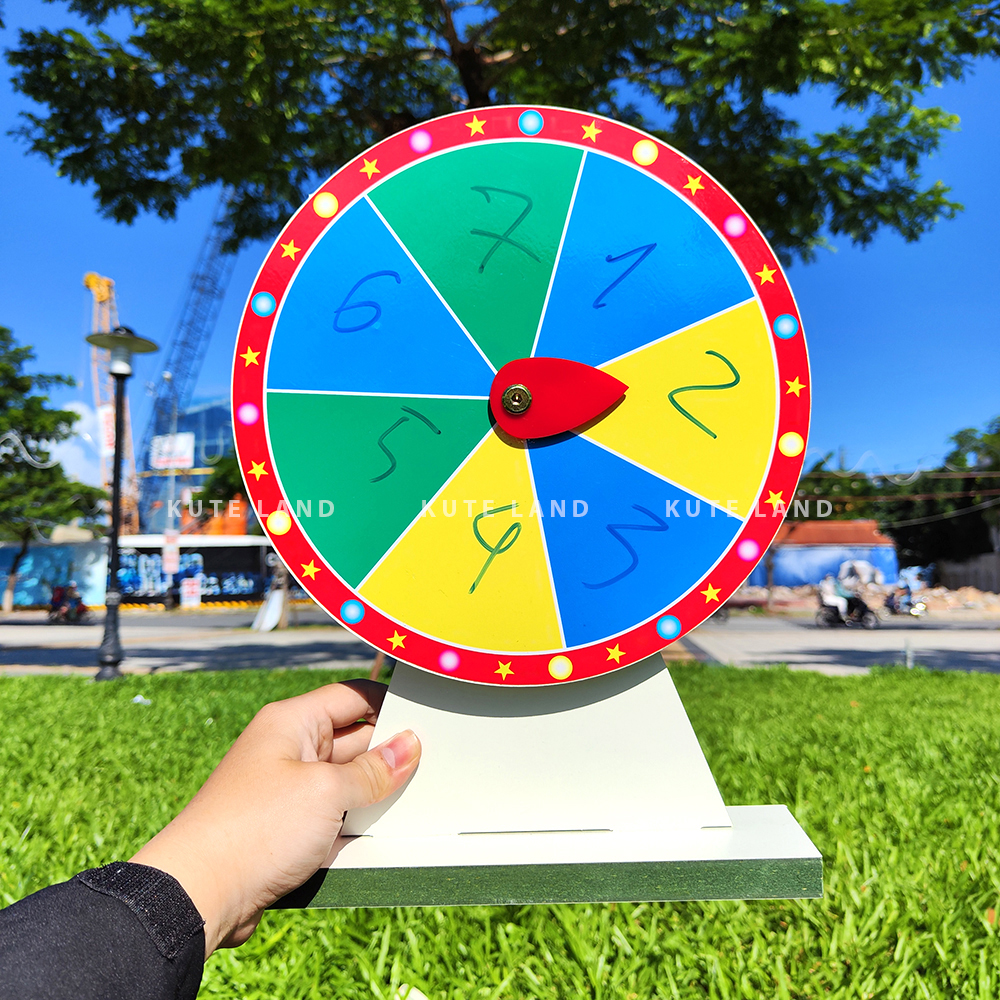 Vòng quay trúng thưởng 7 ô may mắn 25 cm cao 35 cm thích hợp dạy học, các sự kiện, trò chơi, tiệc tùng giải trí