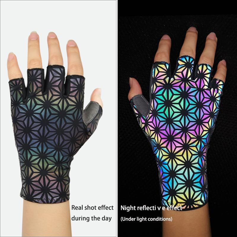 Bơm Giyo Nhiều Màu Dạ Quang Full Ngón Tay Găng Tay Xe Đạp Thể Thao Ngoài Trời Chống Trơn Trượt MTB Mitten Phản Xạ Làm Lóa Mắt Xe Máy Găng Tay Dài Ngón