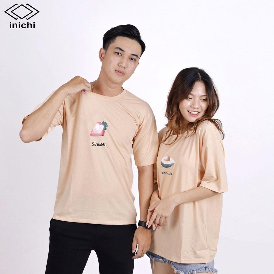 Áo thun INICHI unisex tay lỡ form rộng cá tính, hình in hình quả bở - IC637