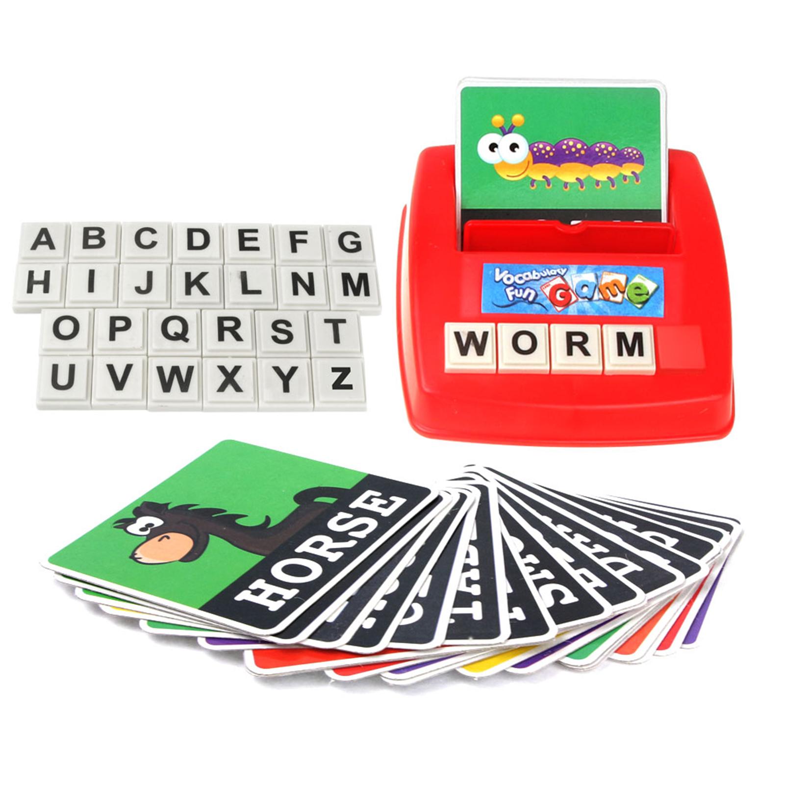 Matching Letter Game Alphabet Word Spelling and Recognition with 26pcs Capital Letter Blocks 30pcs Word Cards Preschool