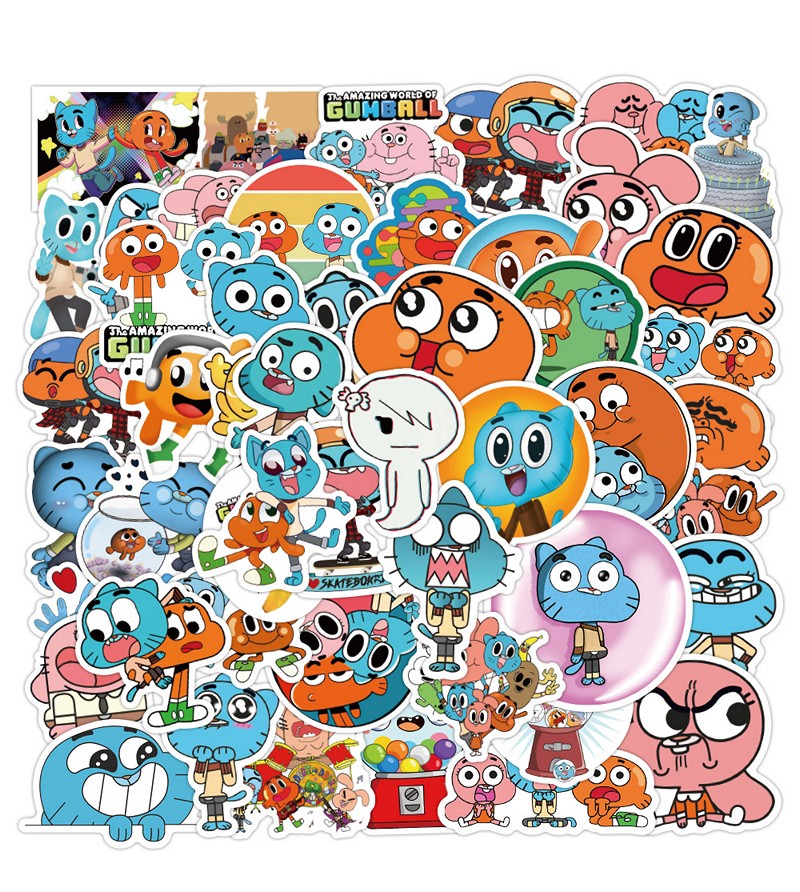 Sticker 50 miếng hình dán Gumball