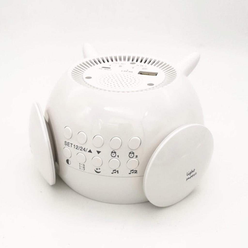 LED Digital Alarm Clock Light Sunrise Night Lamp for Kid Room White