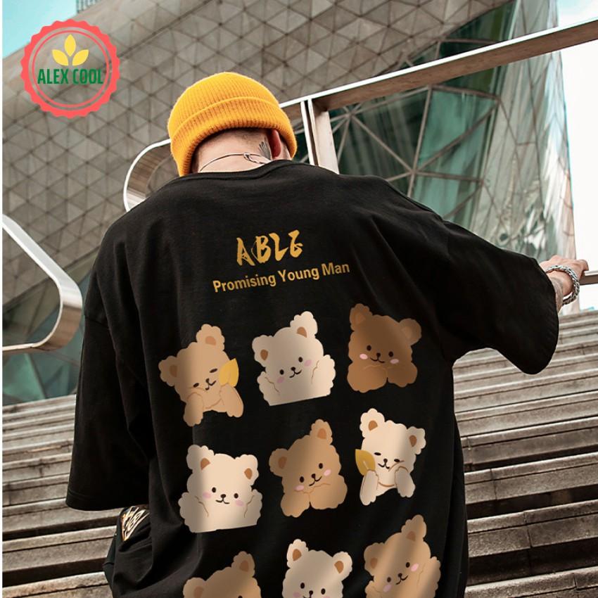 Áo thun nam nữ áo phông nam tay ngắn cổ tròn chất cotton co giãn 4 chiều hình gấu BQUY alex cool