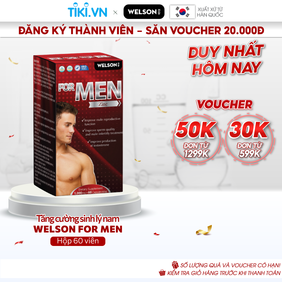 Viên Uống Tăng Cường Sinh Lý Nam Welson For Men hộp 60 viên