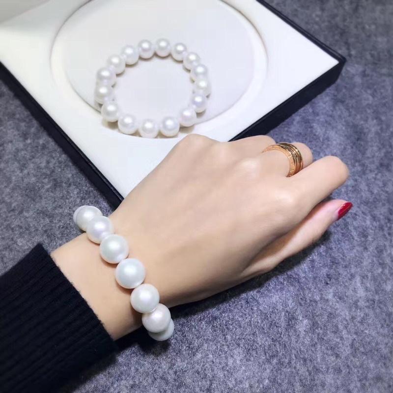 Vòng Tay Ngọc Trai Hạt To 12 Ly Màu Trắng, Lắc Tay Ngọc Trai Nước Ngọt - Trường Thịnh Ngọc Trai