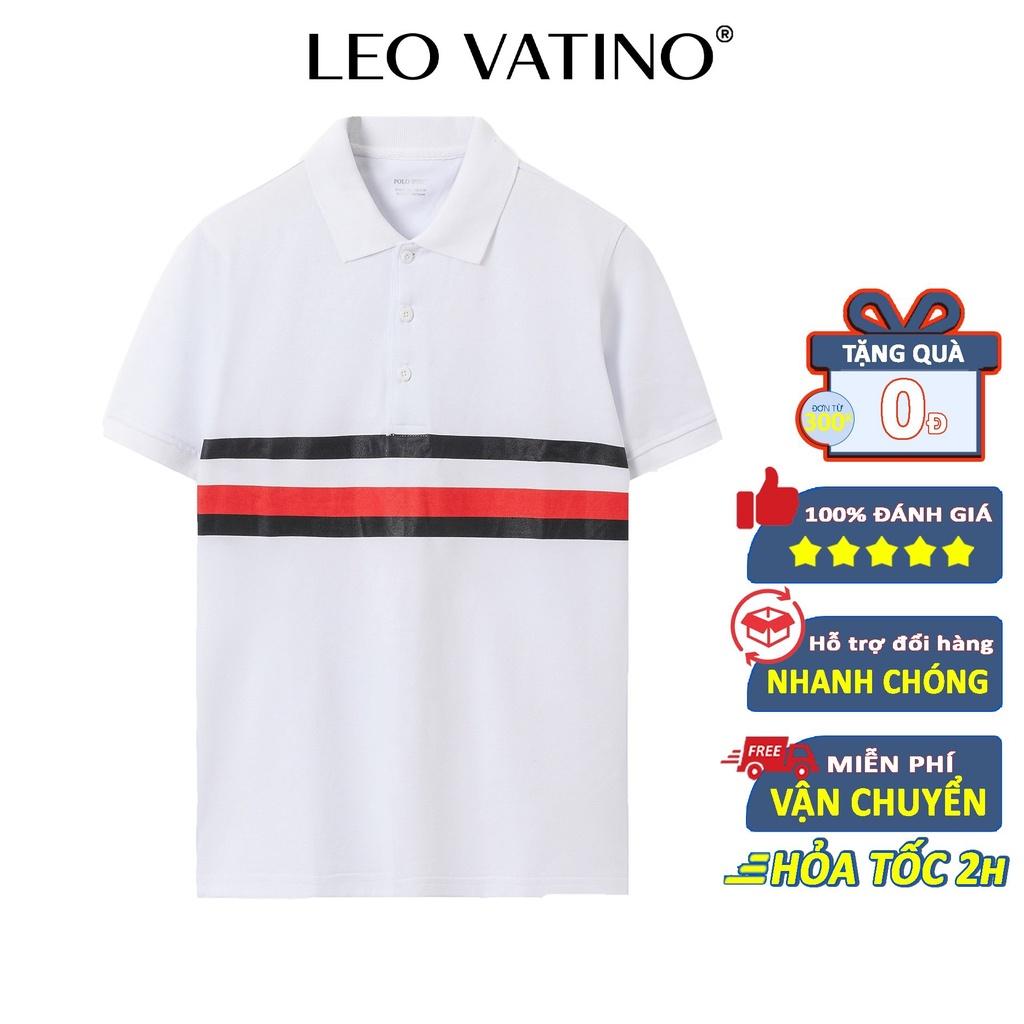 Áo thun polo nam POLOSHIRT trắng phối thân cổ bẻ tay ngắn lỡ PLS02 - Leo Vatino