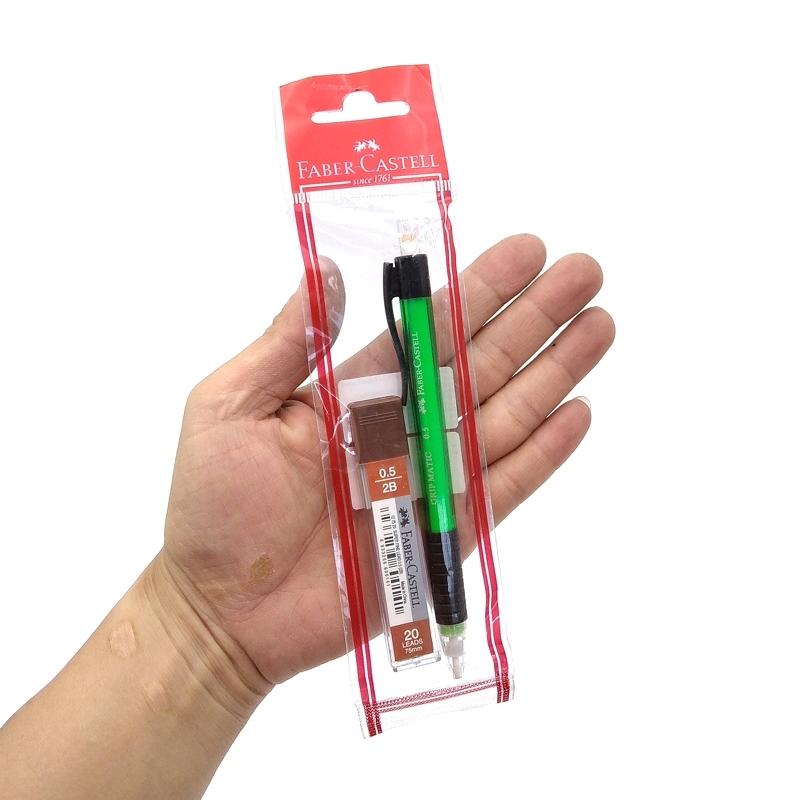 Vỉ Bút Chì Bấm HB 0.5 mm Grip Matic + Ruột Chì Faber-Castell 133800P (Mẫu Màu Giao Ngẫu Nhiên)