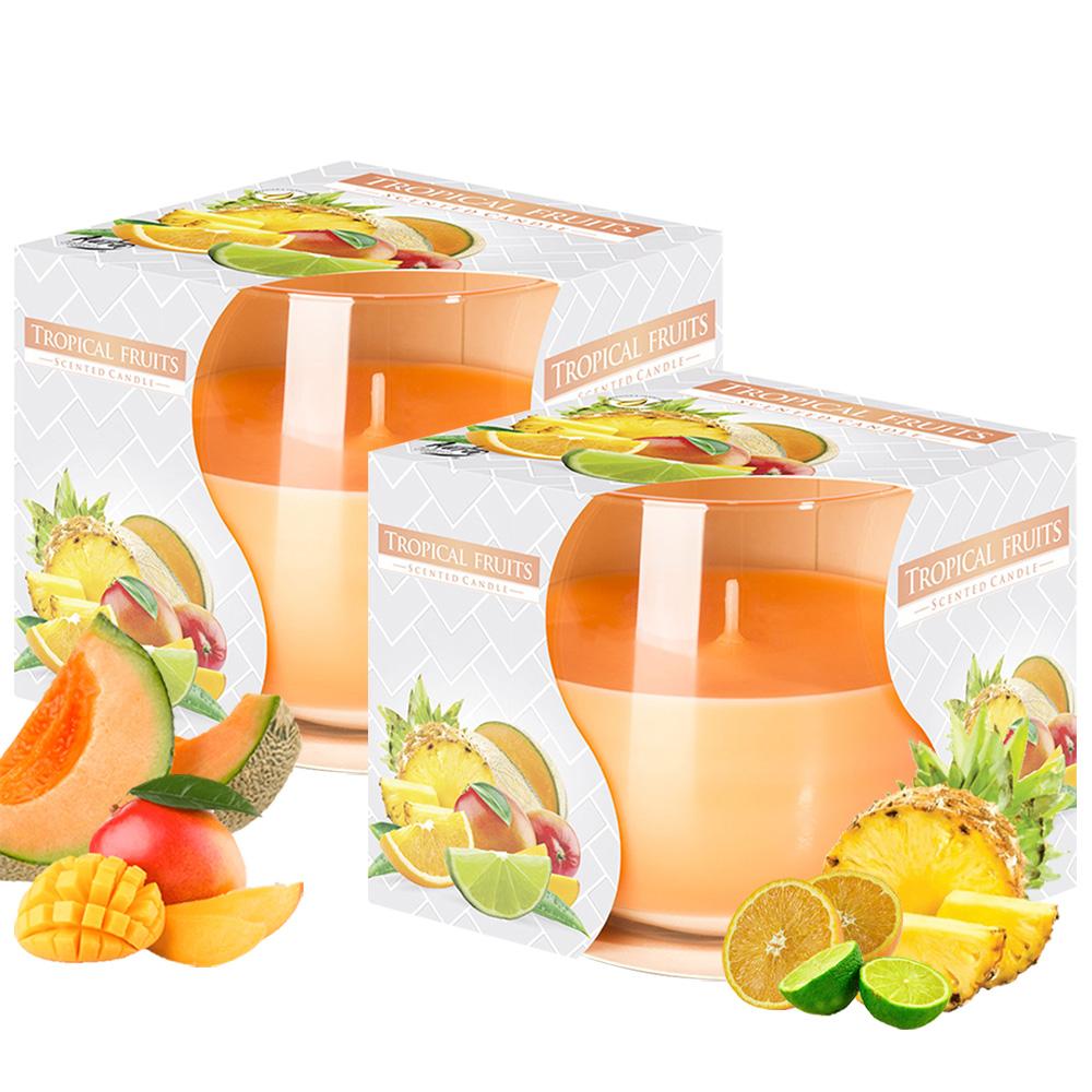 Combo 2 ly nến thơm Bispol nhập khẩu Châu Âu Tropical Fruits 100g - trái cây nhiệt đới