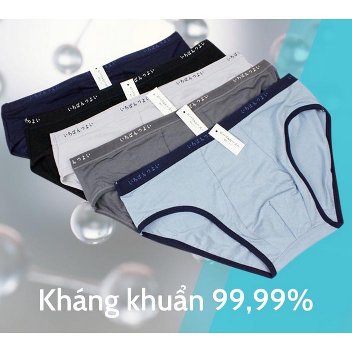 [Hộp 4] Quần sịp tam giác cotton M cao cấp Xì chéo nam nâng mông kháng khuẩn