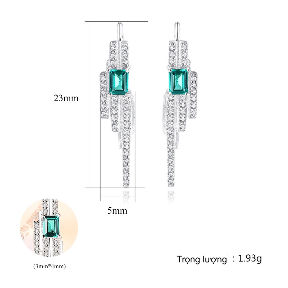 Bông Tai Bạc Nữ S925 Hoàng Gia B-1451 Bảo Ngọc Jewelry
