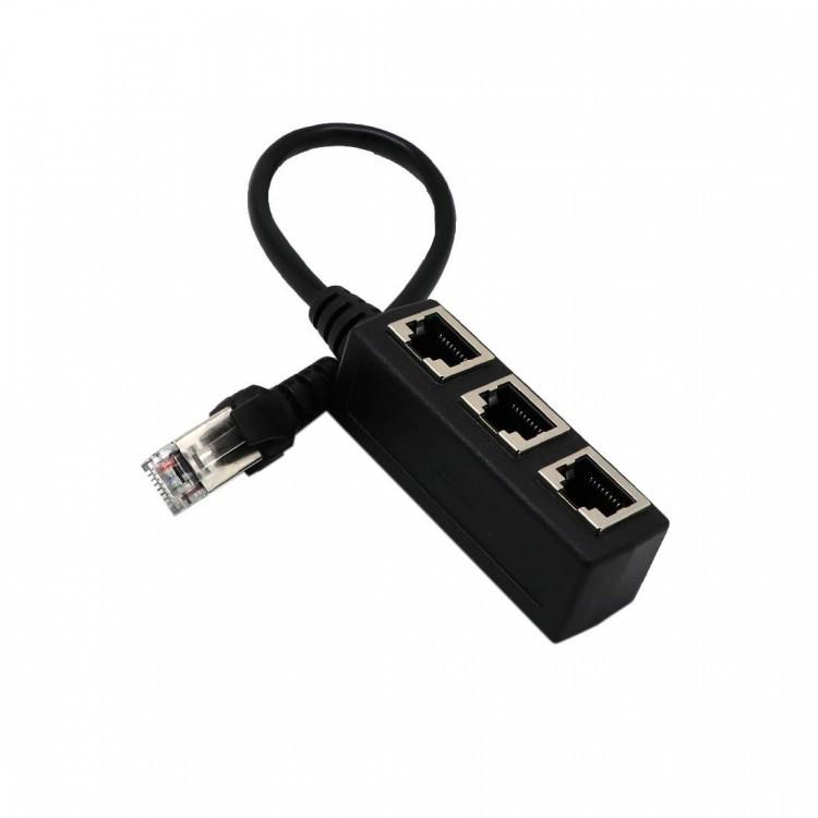 Cáp Chia Cổng Mạng Lan Rj45 1 Đầu Đực Sang 3 Đầu Cái