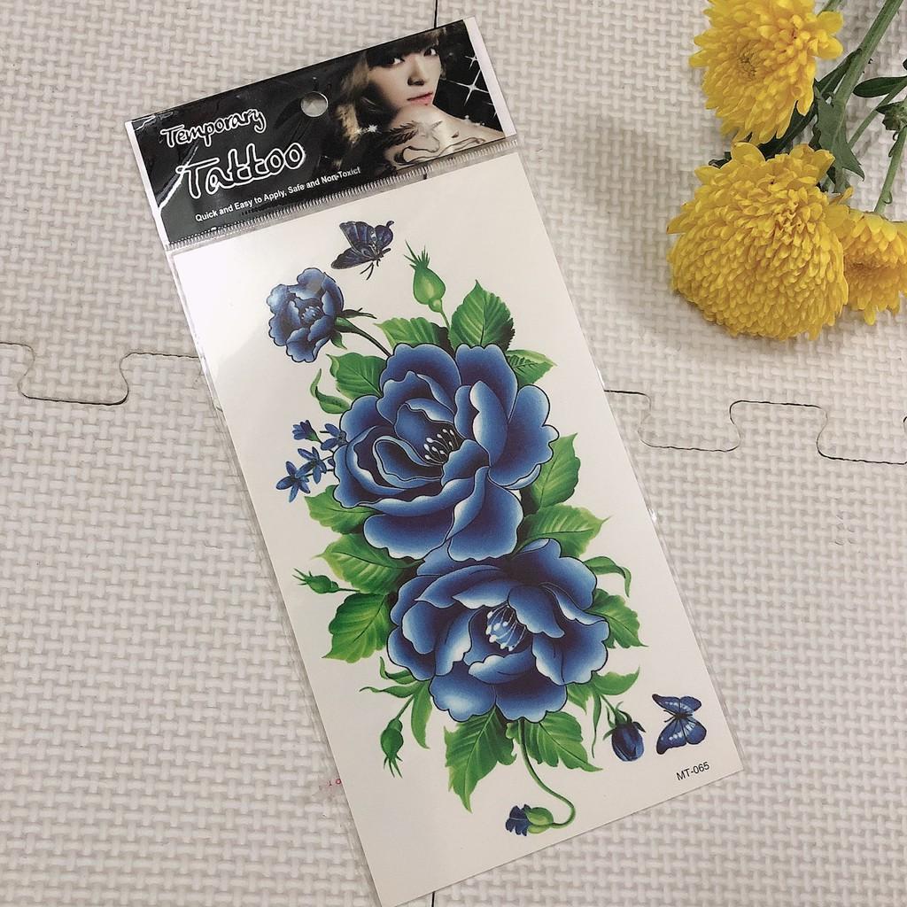 Hình xăm dán cao cấp, loại đặc biệt: hoa mẫu đơn 10x20cm