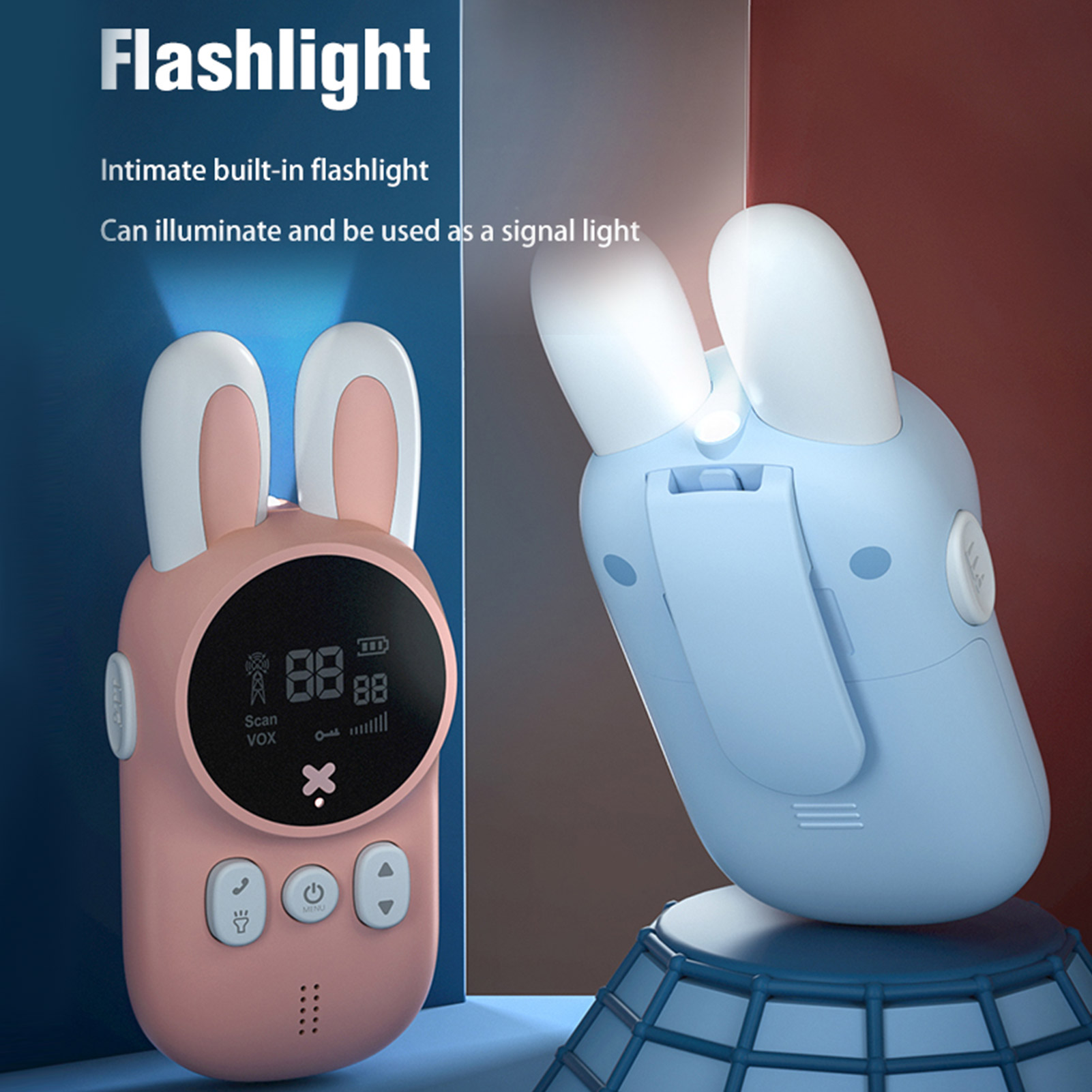 Children's Walkie Talkie for Kids Handheld Child Gift Walky Talky with Flashlight Two-Way Radio Boys & Girls Toys Age
