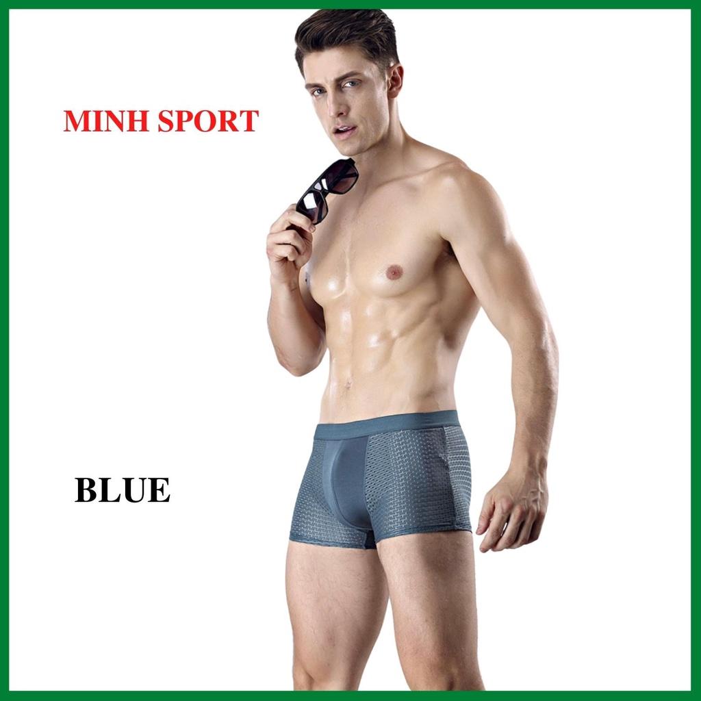 Quần lót nam boxer cao cấp, quần sịp đùi nam thông hơi, co giãn 4 chiều VIEKUCOOL hộp 4 chiếc