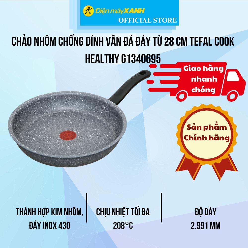 Chảo nhôm chống dính vân đá đáy từ 28 cm Tefal Cook Healthy G1340695