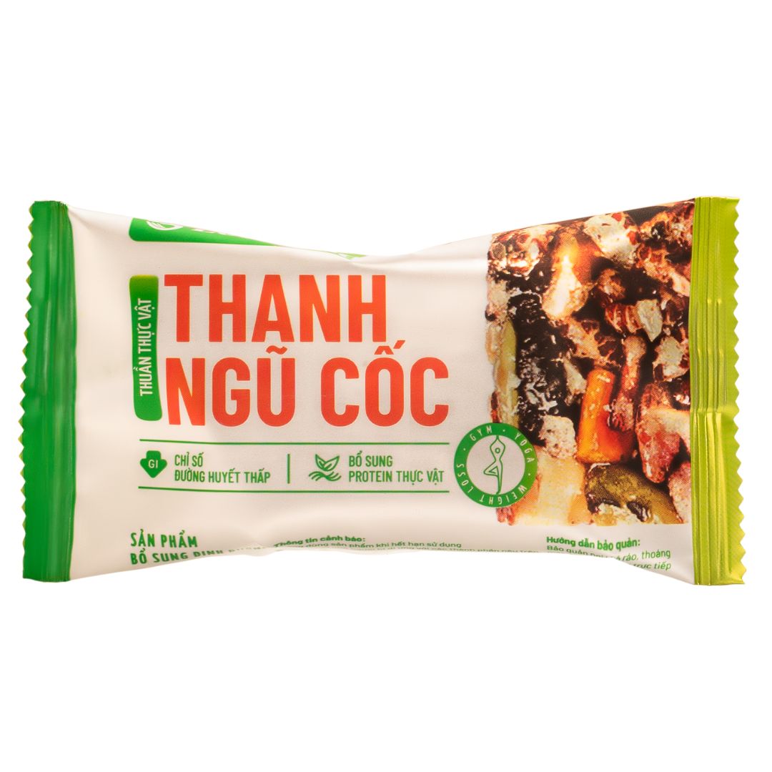 Ngũ cốc dinh dưỡng thuần thực vật (10 thanh * 25g/ Hộp), Thanh ngũ cốc thuần thực vật; bổ sung protein, giúp giảm cân