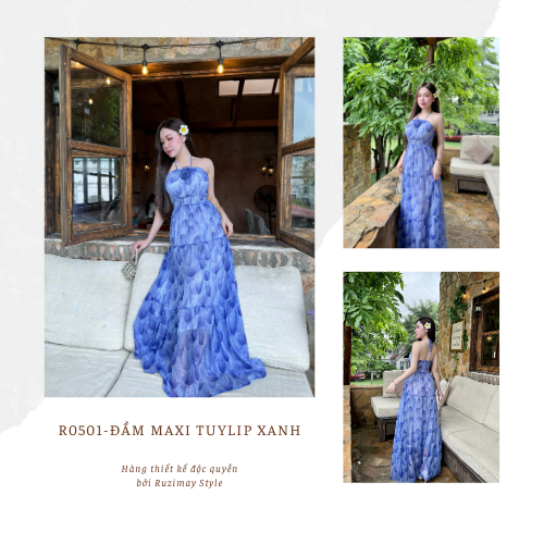 Đầm maxi Ruzimay Style Dáng dài xòe R0500