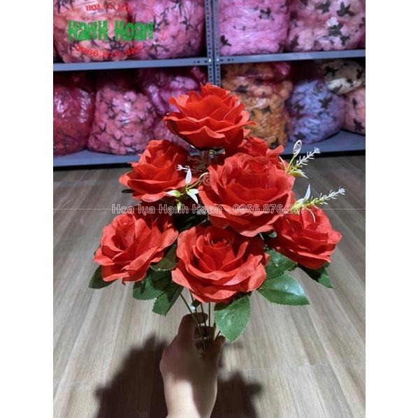 Chùm hoa hồng Hạnh Anh Hàn Quốc 9 bông cao cấp - Hoa giả,hoa lụa