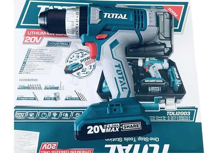 MÁY KHOAN VẶN VÍT DÙNG PIN 20V 47 CHI TIẾT TOTAL TDLI2003 - HÀNG CHÍNH HÃNG