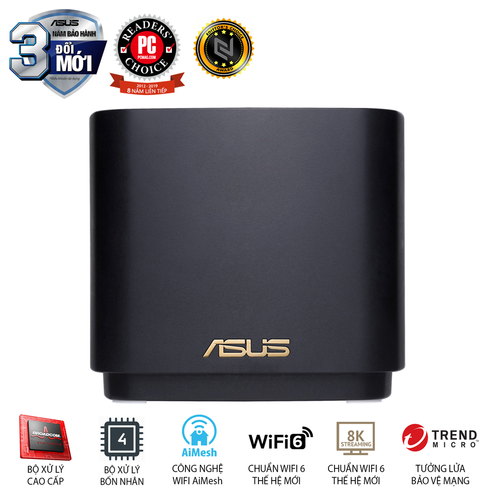 Hệ thống MESH WI-FI 6 ASUS XD4 (B-2-PK) Mini ZenWiFi AX1800 Băng Tần Kép - Hàng Chính Hãng