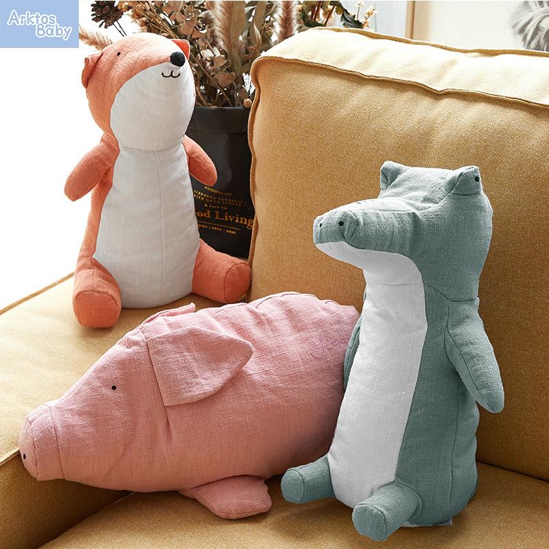 Vải Lanh Cotton Ngủ Gối Hình Thú Nhồi Bông Mềm Sang Trọng Gối Sofa Chăn Ga Gối Trang Trí Hoạt Hình Plushs Đồ Chơi Cho Trẻ Em Bé Món Quà Sinh Nhật