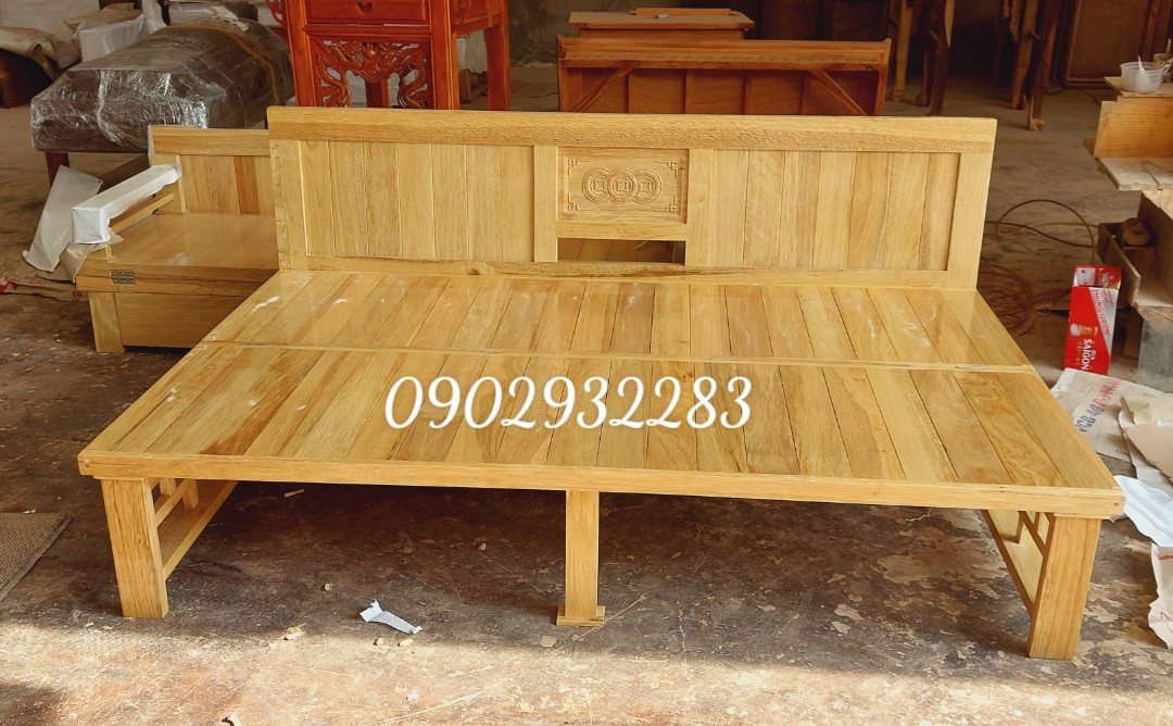 Giường gấp gọn - sofa giường gấp gỗ tự nhiên, giường 2in1 mẫu mã sang trọng, cao 40 màu sáng
