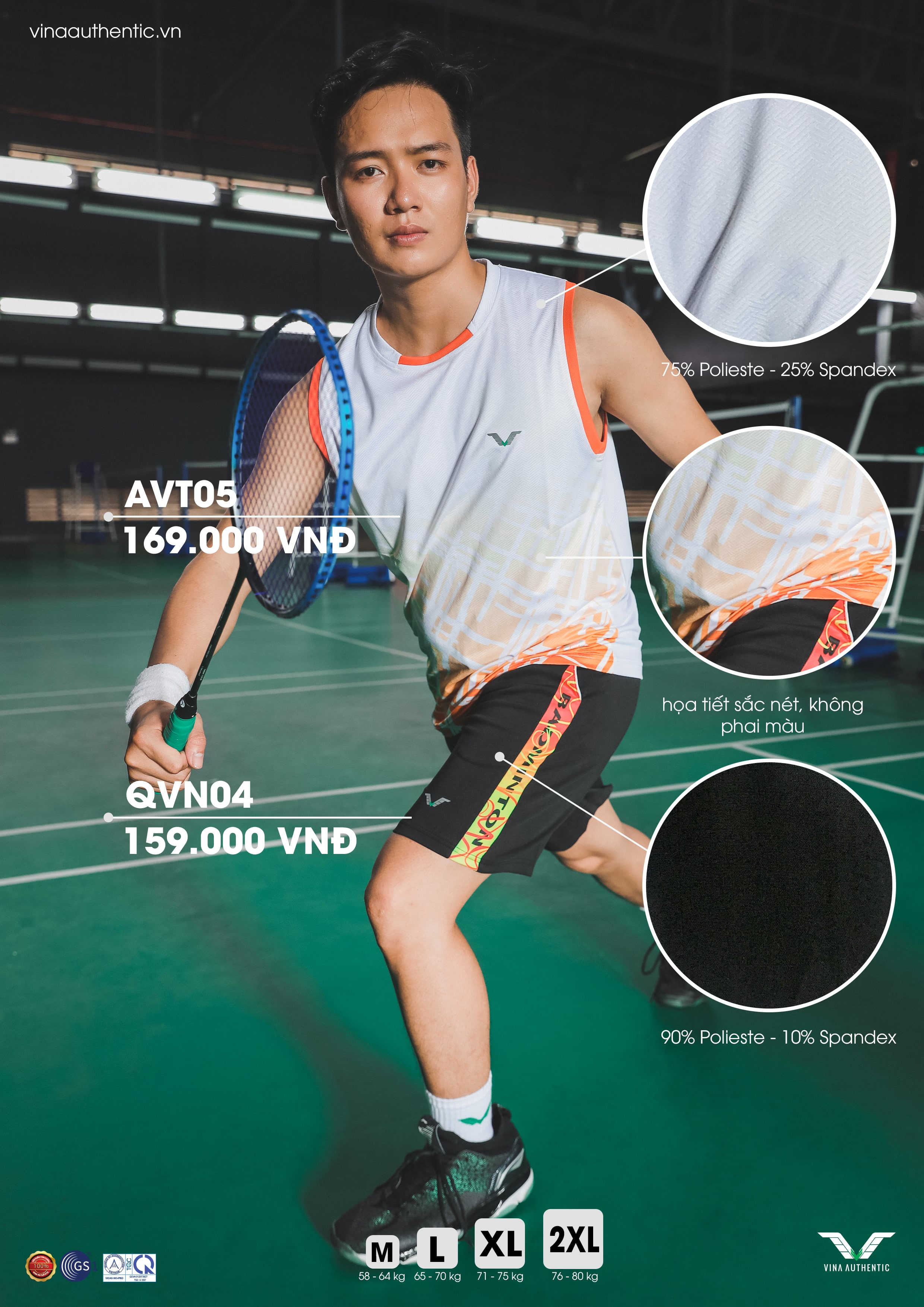 Set bộ thể thao cầu lông nam NEW05 cao cấp, chất lượng, chuẩn form