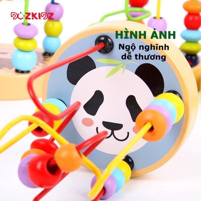 Đồ chơi gỗ vận động tinh - Luồn hạt cho bé từ 0 đến 3 tuổi - DOZKIDZ