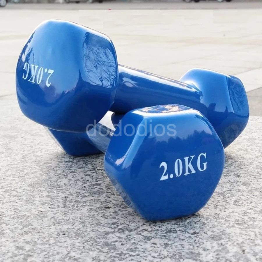 Hình ảnh Tạ nhựa cao su cao cấp 1kg, 2kg, 3kg, 0.5kg tạ tay tập gym yoga cho nam nữ - Chính hãng dododios