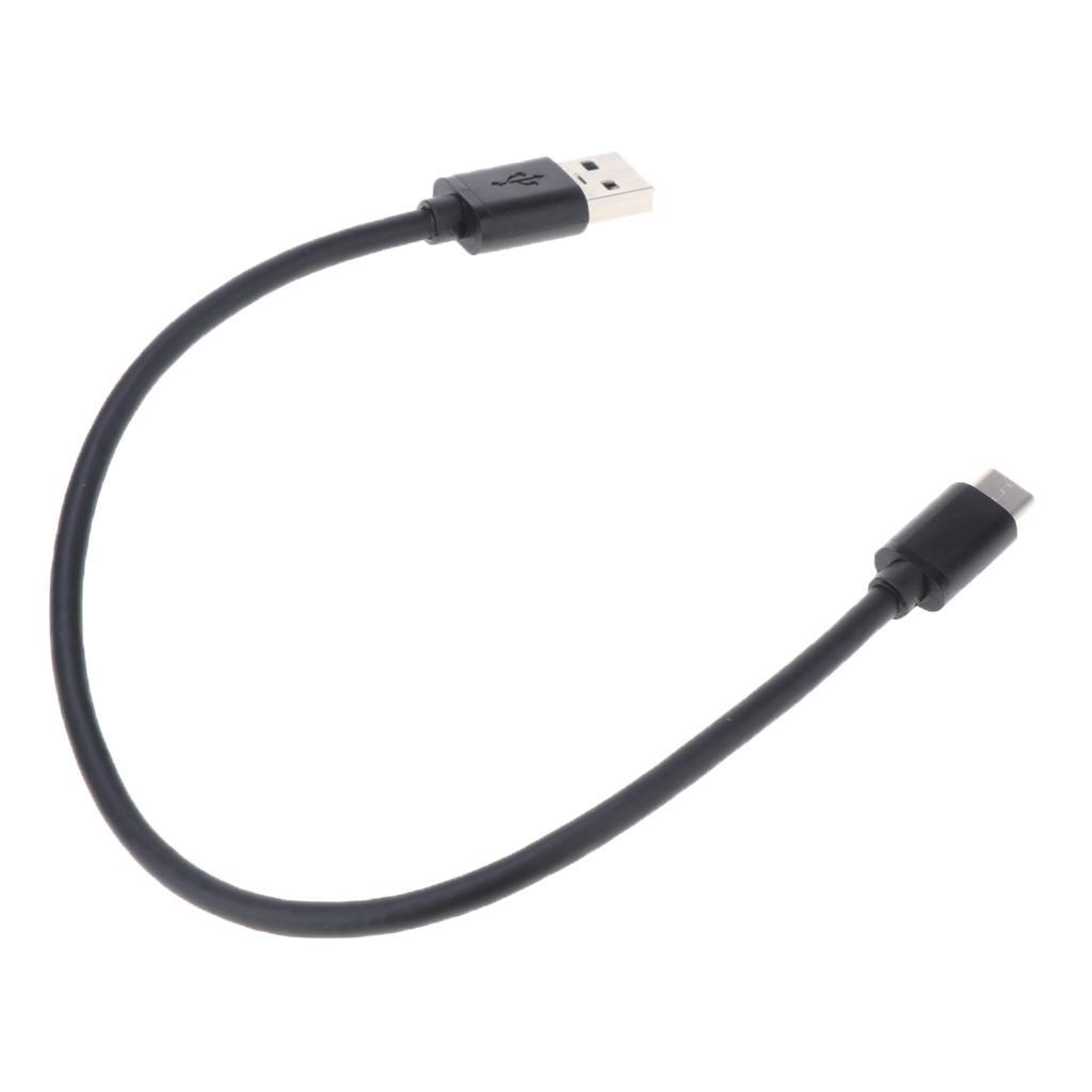 2 Pieces 30cm USB to Type C Cable Data Sync Charging Cord Black
