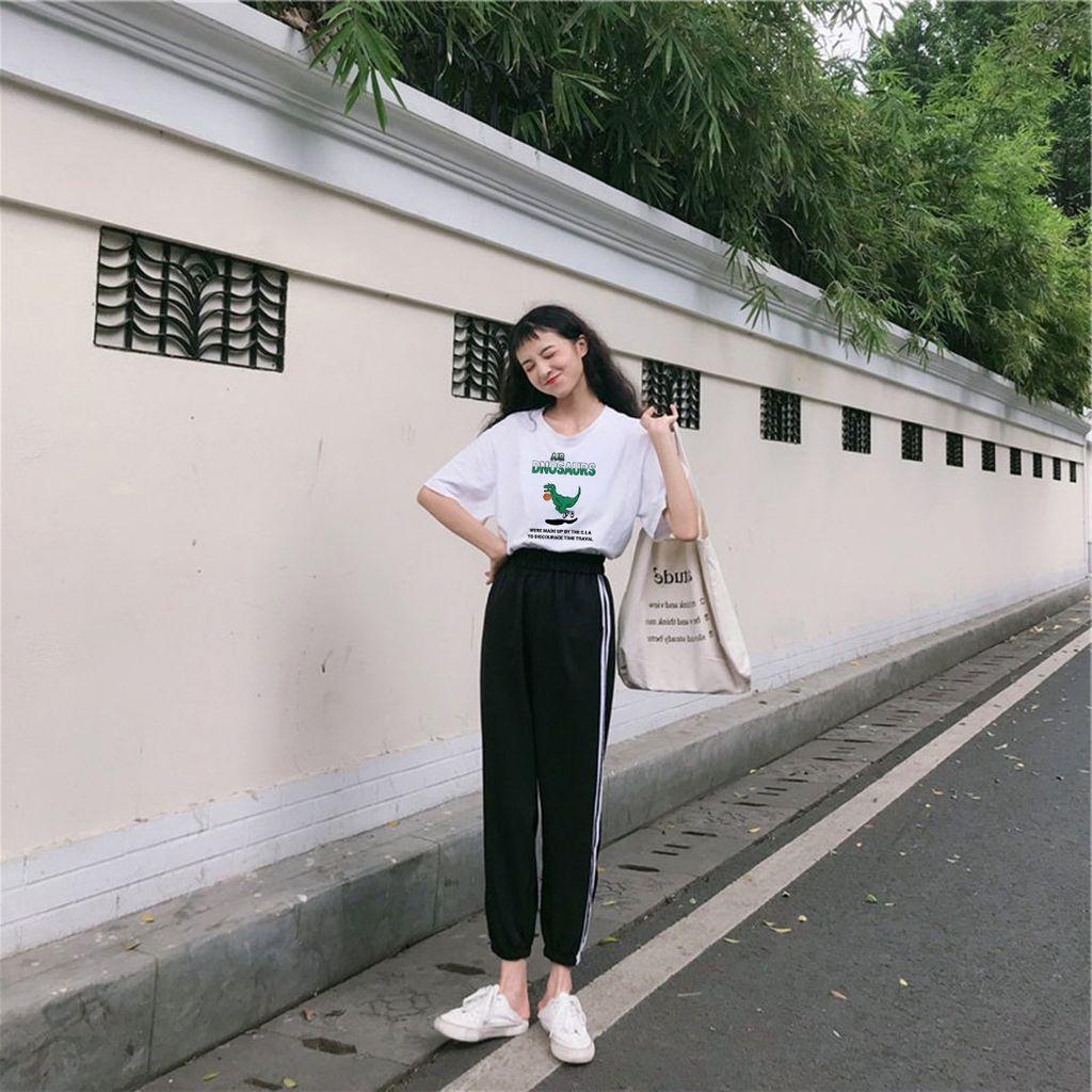Quần jogger set áo quần jogger Line in chữ Dnosaur unisex nữ nam phong cách hàn quốc siêu đẹp – ST60 – babitrendy