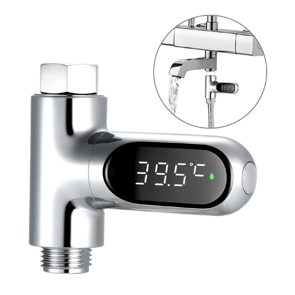 Digital Shower Thermometer ℃/℉ Bath Temperature Monitor Water Thermometer 5~85℃ Measuring 360° Rotatable LED Display for Baby Elderly