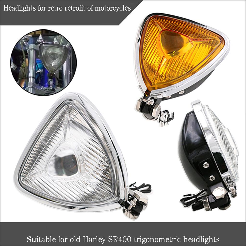 12V 55W Motorcycle Triangle Headlight Lamp for Harley Chopper Bobber