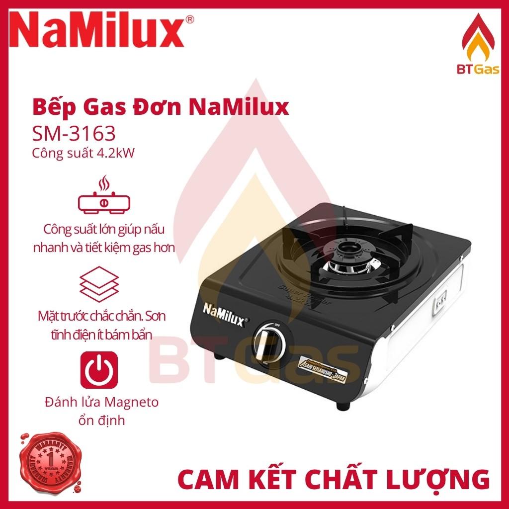 Bếp gas đơn NaMilux, bếp ga công suất lớn 4.2kW SM-3163 - Hàng Chính Hãng