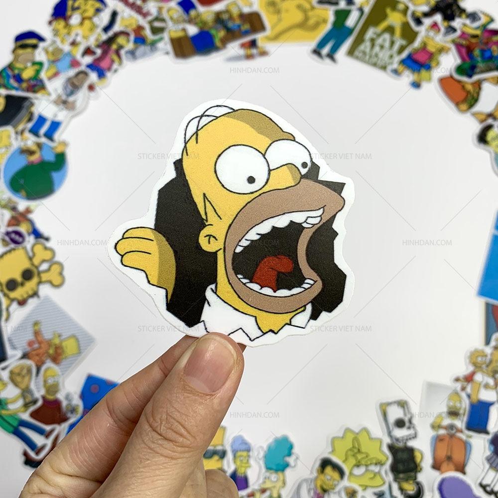 Sticker SIMPSON - THE SIMPSONS - Dán Trang Trí - Chất Liệu PVC Cán Màng Chất Lượng Cao Chống Nước, Chống Nắng, Không Bong Tróc Phai Màu