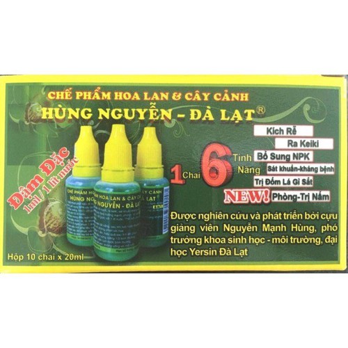 Hộp Chế Phẩm chuyên cho hoa Lan và cây cảnh - Hùng Nguyễn giúp Kích Rễ - Kích Keiki - Dưỡng cây - Phòng nấm bệnh ( hộp 10 chai - chai 20ml)