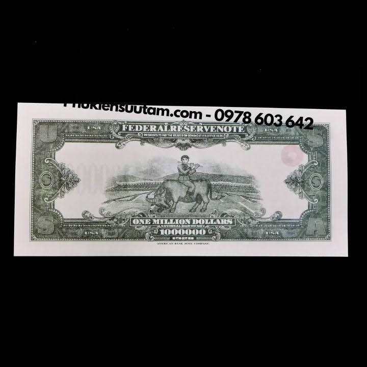 Tờ Lưu Niệm 1 Triệu USD Hình Benjamin Franklin Dạ Quang, kích thước: 17cmx7.5cm, màu trắng - SP005973