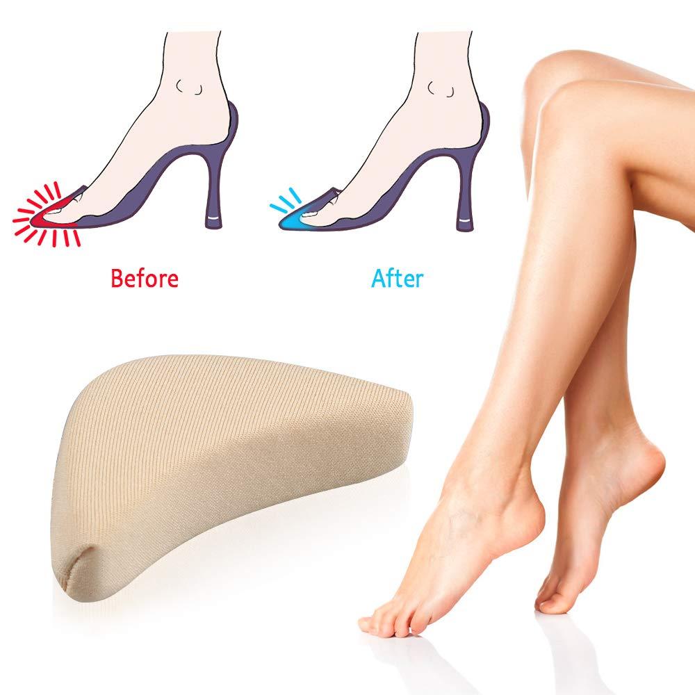 4 Cặp chân đế chân trước ngón chân cho giày quá lớn, màu đen và thịt có màu