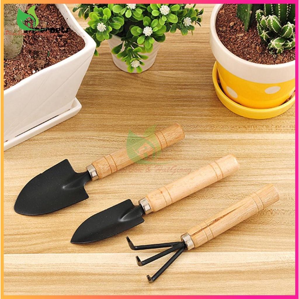 Bộ 3 Dụng Cụ Làm Vườn Cán Gỗ TXE-3GO1 - Shop Phân Bón và Hạt Giống