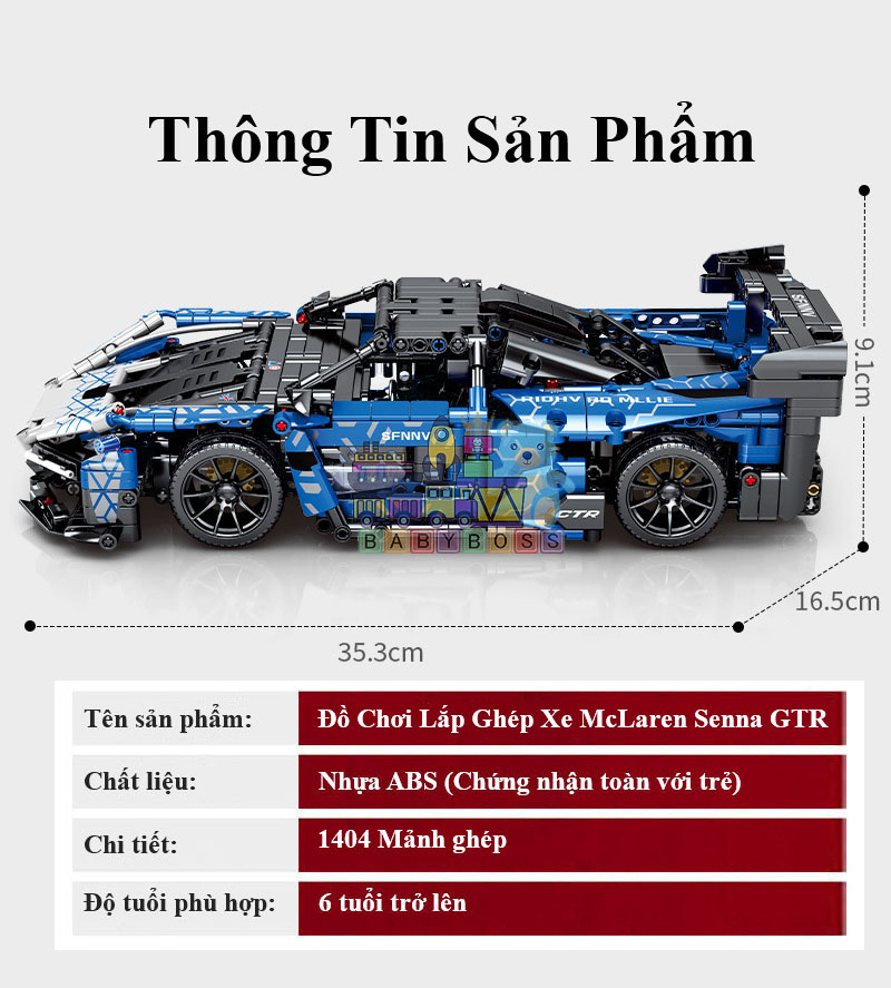 Đồ Chơi Lắp Ghép Technic Xe McLaren Senna GTR Với 1404 Chi Tiết, Xe Điều Khiển Từ Xa McLaren Senna GTR Tay Cầm RC,  Mô Hình Siêu Xe McLaren Senna GTR